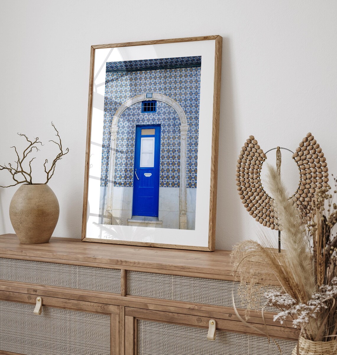 Azulejo Tile Door Lisbon Travel Poster