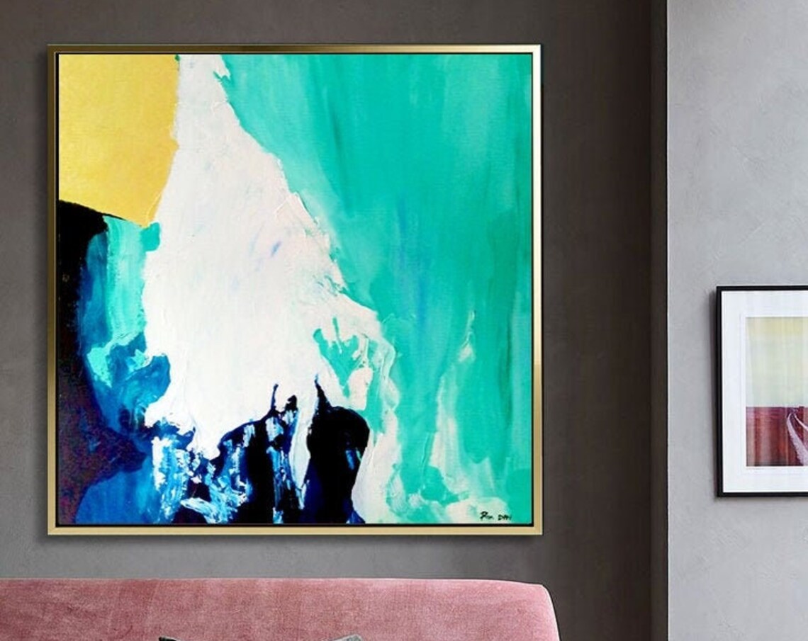 Abstract Gold Painting Art Print, Contemporary Decor - Image 4