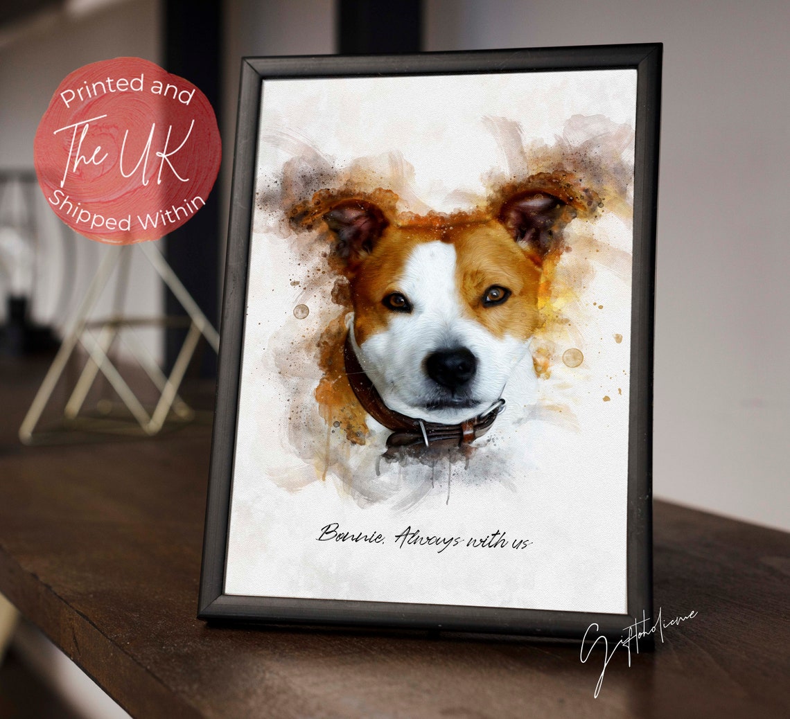 Pet Painting Watercolor Pet Portrait Art Print Pet Memorial Gift For Friend Dog Art Dog Watercolor Cat Portrait Custom Pet Loss Gift - Image 4