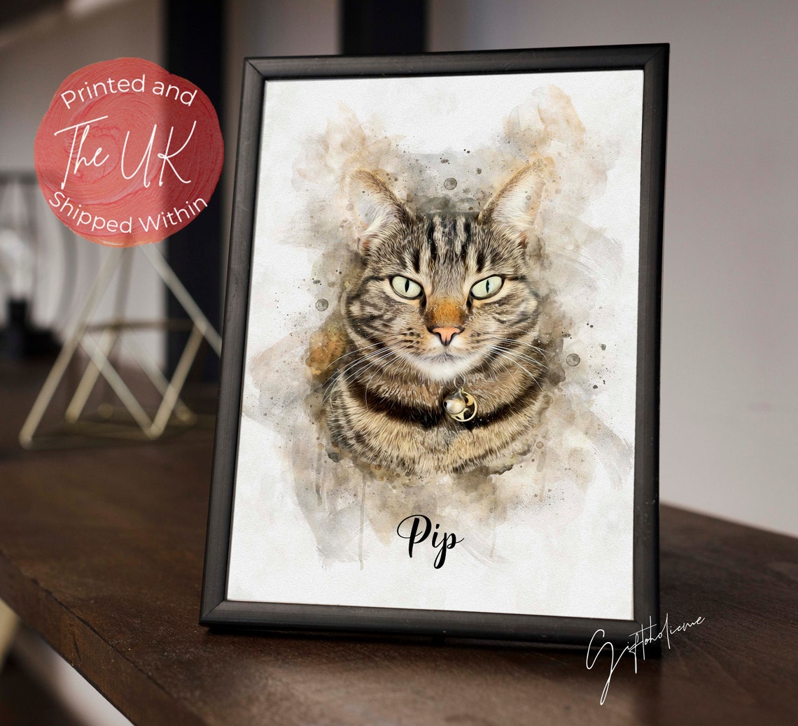 Pet Painting Watercolor Pet Portrait Art Print Pet Memorial Gift For Friend Dog Art Dog Watercolor Cat Portrait Custom Pet Loss Gift - Image 2