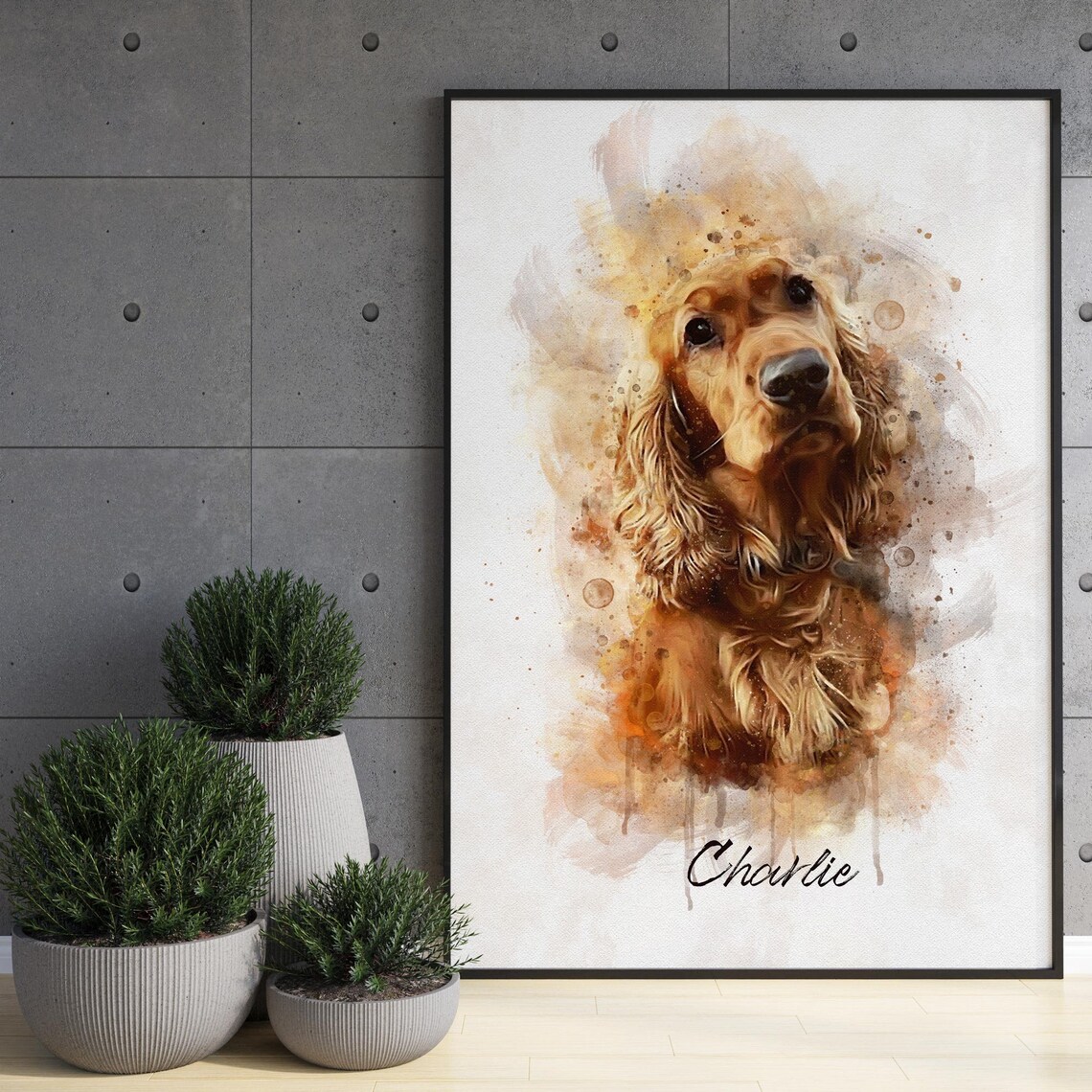 Personalised Pet Portrait Watercolour Pet Memorial Print - Image 2