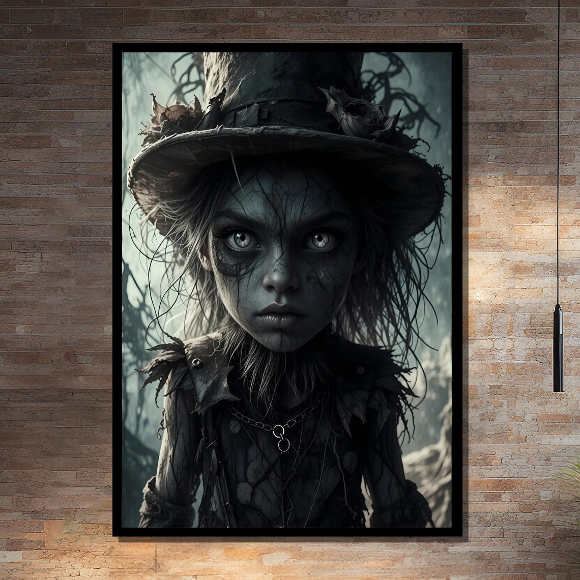 Dark Enchanted Forest Child Portrait Framed Or Unframed Art Print For Gothic Bedroom Wall Decor