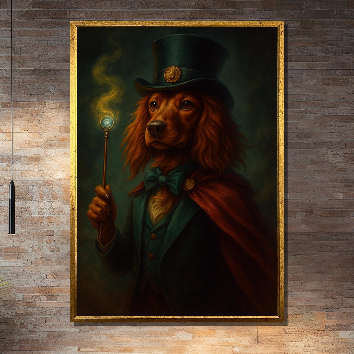 Wizard Dog In Cape And Hat Art Print