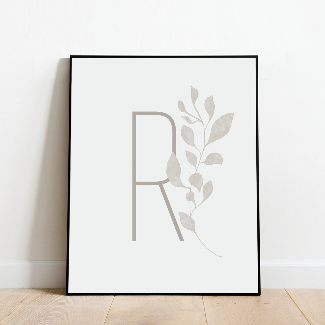 Letter R Botanical Branch Oversized Monogram Minimalist Poster - Image 5