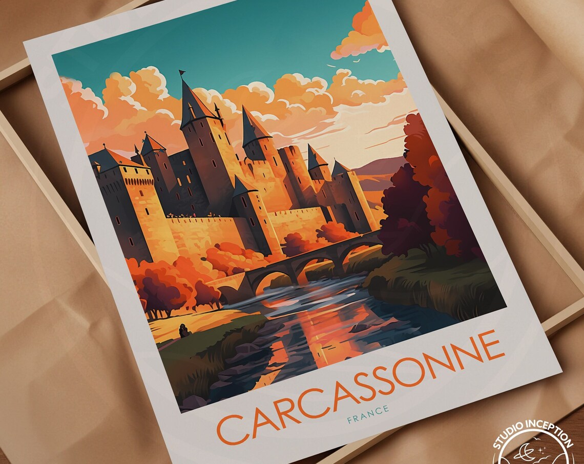 Carcassonne Travel Poster, France Travel Art Print - Image 3