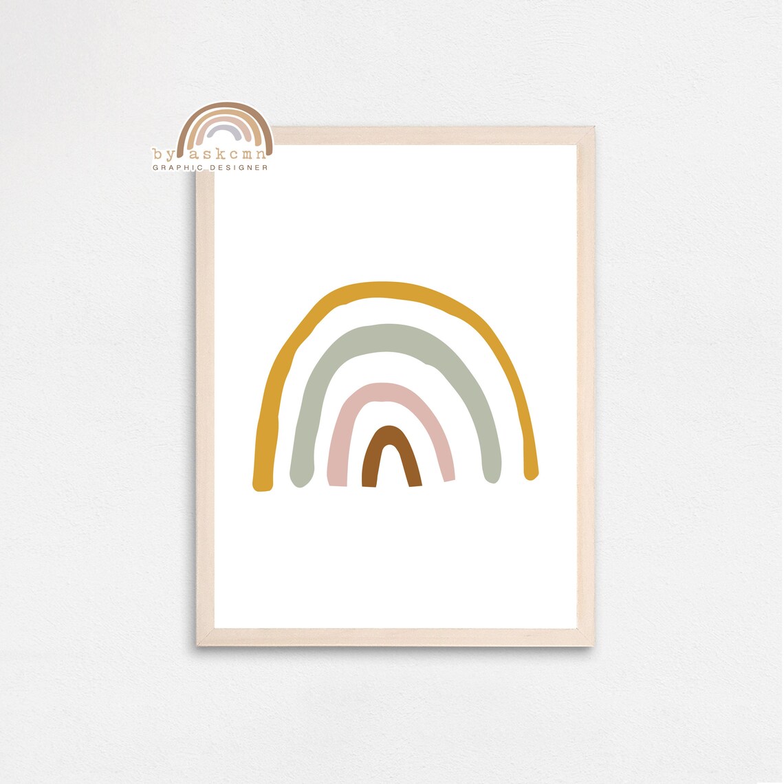 Rainbow Wall Decor Print Baby Room Poster Nursery Print Art Boho Rainbow Instant Neutral Rainbow Wall Decor Print - Image 5