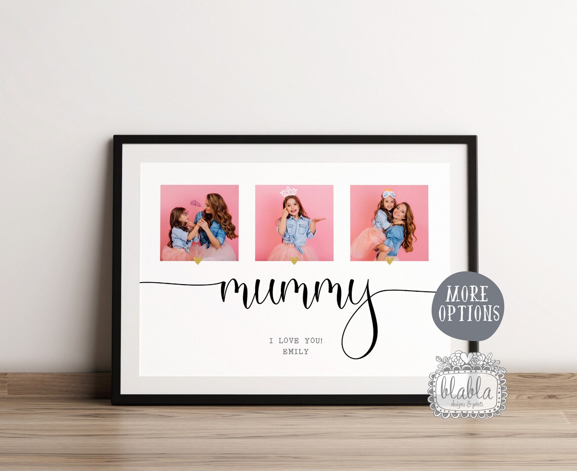 Mum We Love You Personalised Family Photo Collage Keepsake Print - Image 2
