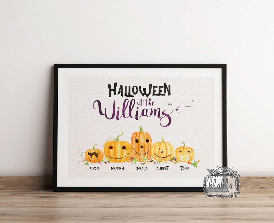 Personalised Pumpkin Family Tree Autumn Decor Family Poster Personalised Family Poster Halloween Poster Custom Halloween Family Print - Image 2