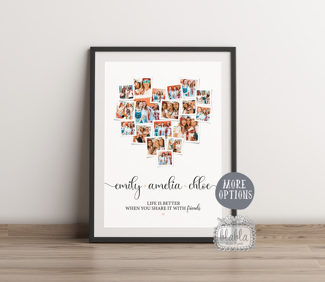 Couple Personalised Gift Personalised Photo Collage Best Friends Print Couple Photo Collage Photo Collage Birthday Poster Best Sister - Image 2