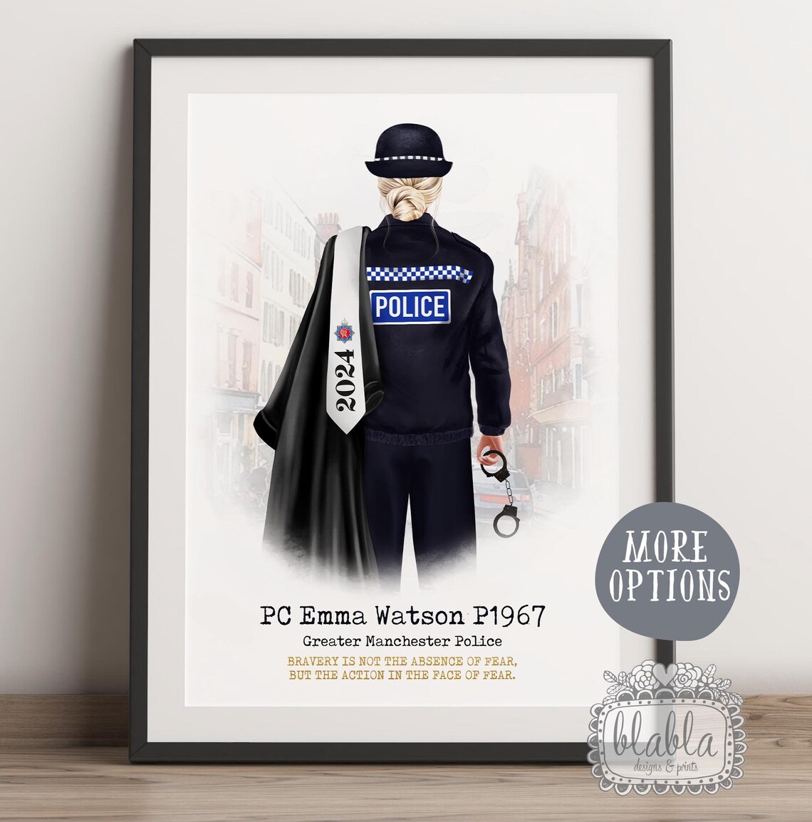 British Police Retirement, Custom Congratulations Art Print - Image 2
