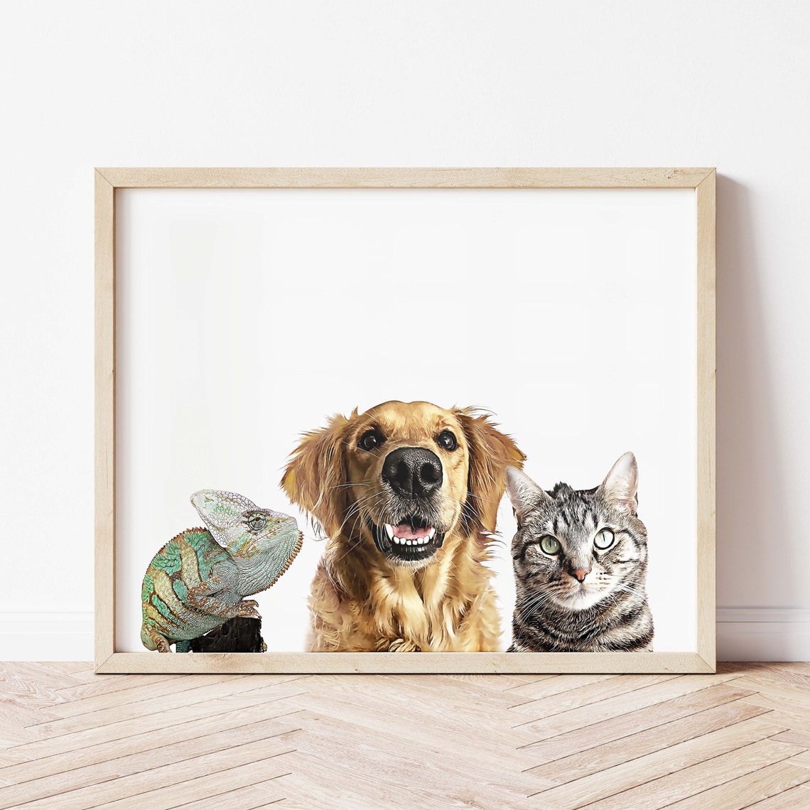 Custom Pet Portrait, Dog And Cat Portrait Print - Image 2