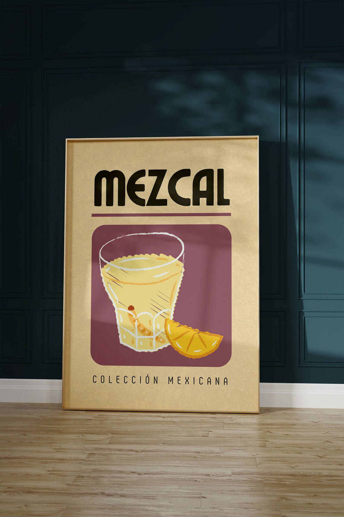 Mezcal Retro Cocktail Glass Art Colección Mexicana Drink Poster - Image 4