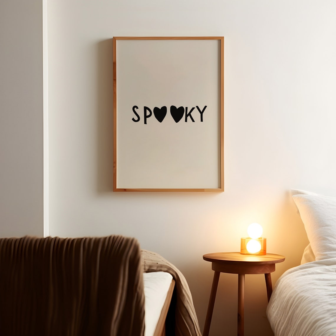 Spooky Double Black Heart Letter Cute Halloween Quote Poster - Image 3