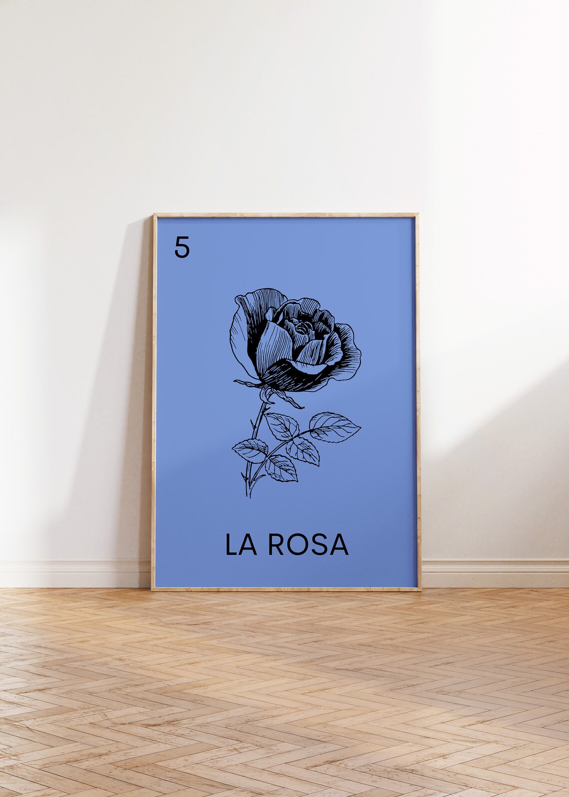 La Rosa Mexican Loteria Vintage Engraved Rose Botanical Poster - Image 4