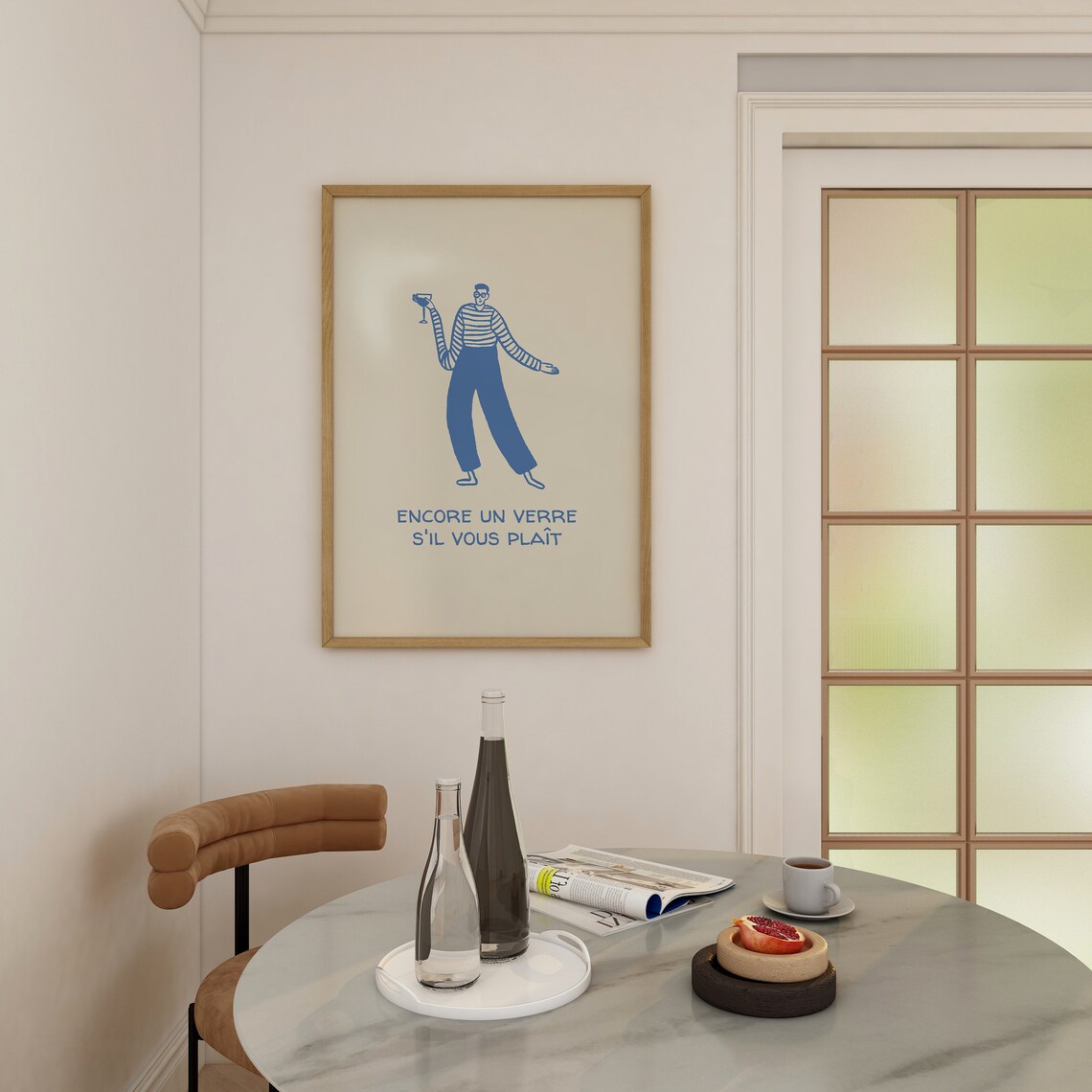 One More Drink Minimalist Bar Cart Art Print - Image 2