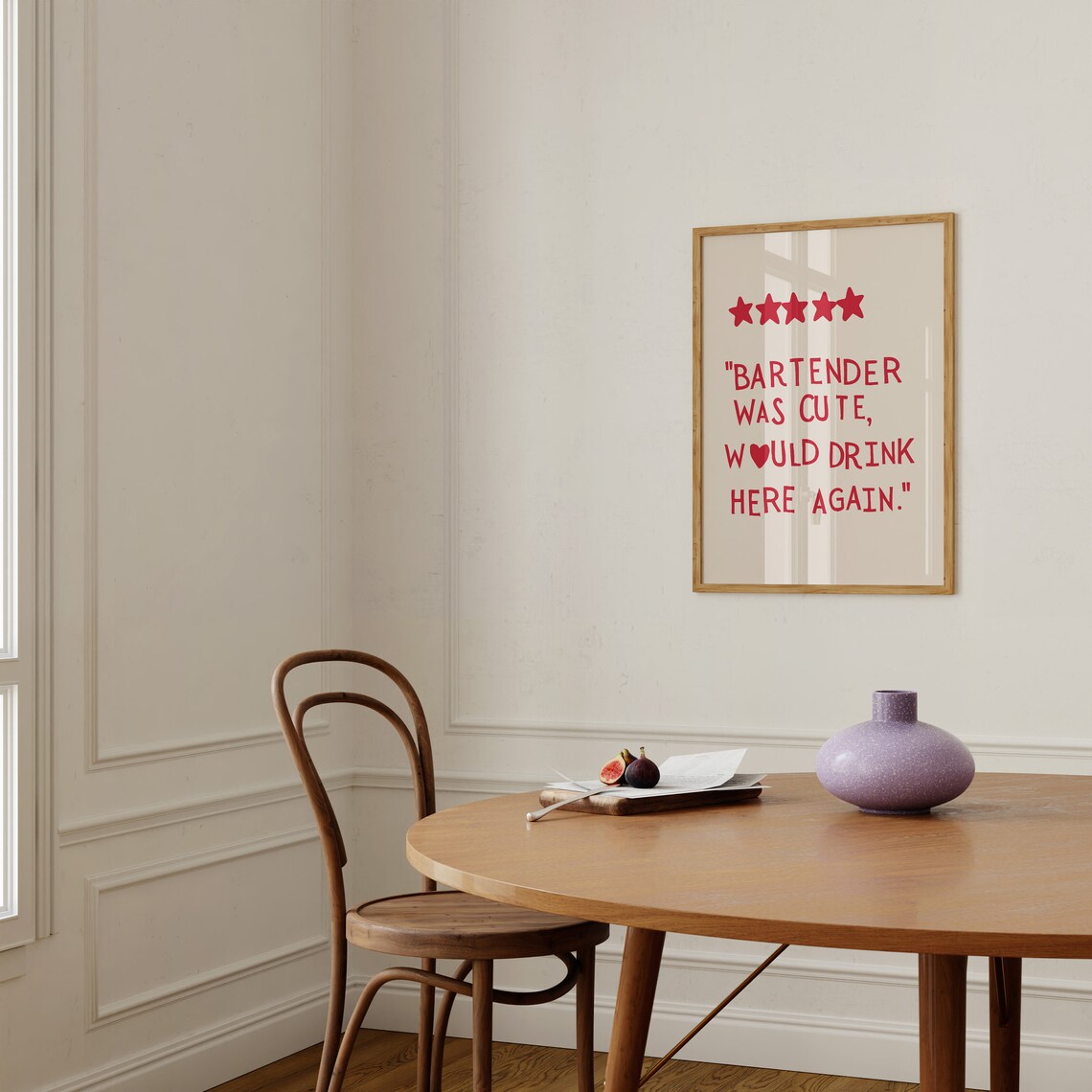 Bar Cart Minimalist Heart Print, Kitchen Decor - Image 2