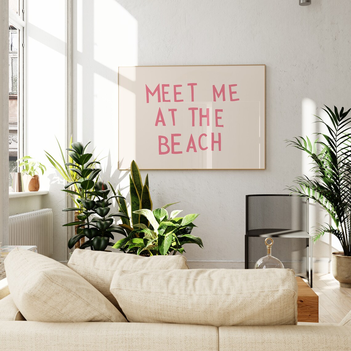 Meet Me At The Beach Trendy Coastal Decor Poster - Image 3