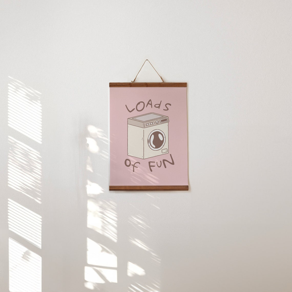 Pink Loads Of Fun Washing Machine Cute Laundry Room Decor Poster - Image 2