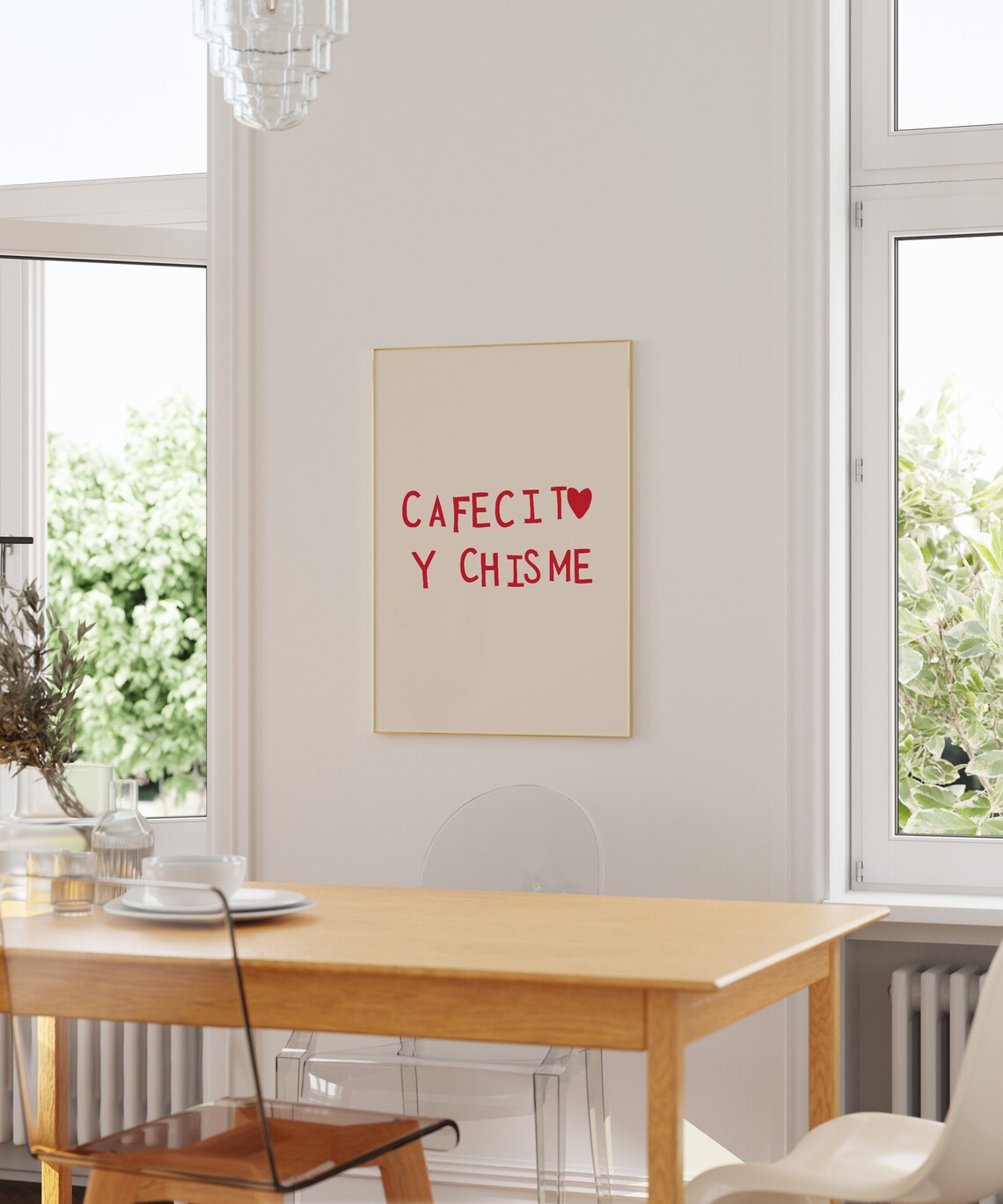 Cafecito Y Chisme Minimalist Heart Art Print - Image 3