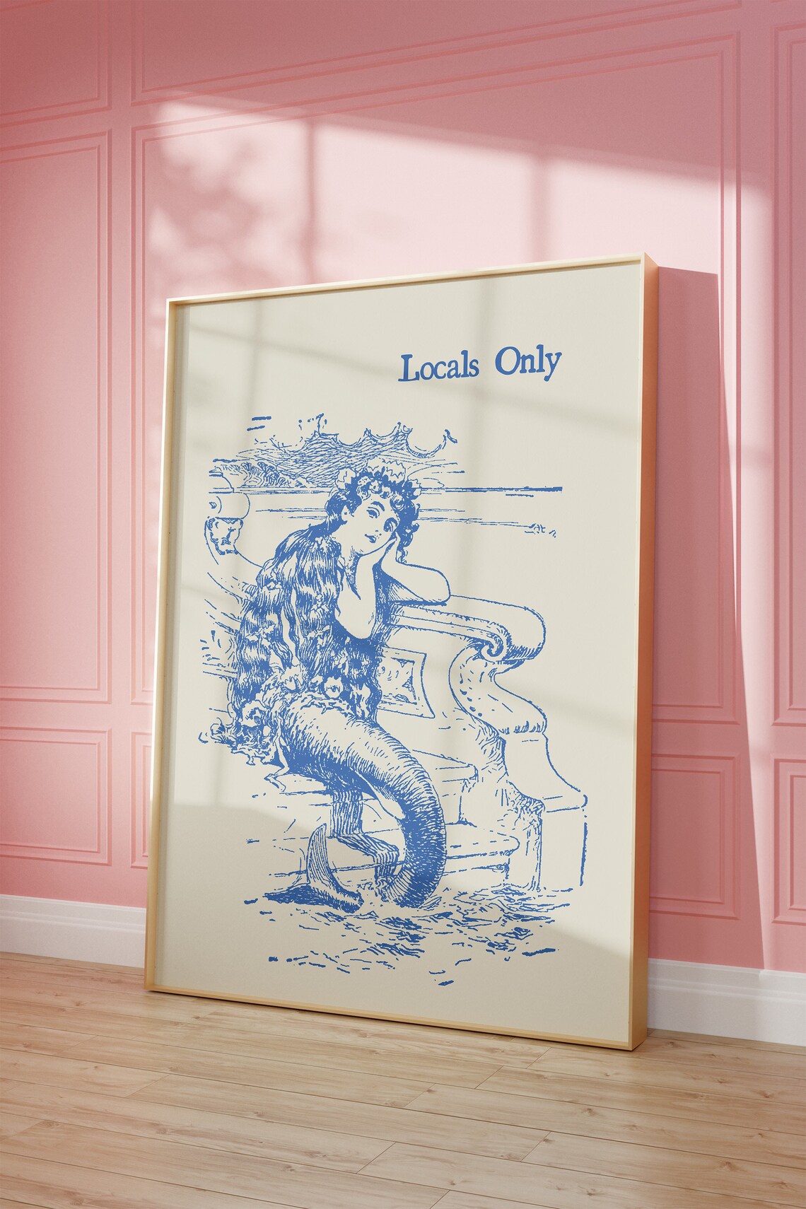 Vintage Mermaid Poster, Trendy Coastal Art Print - Image 2