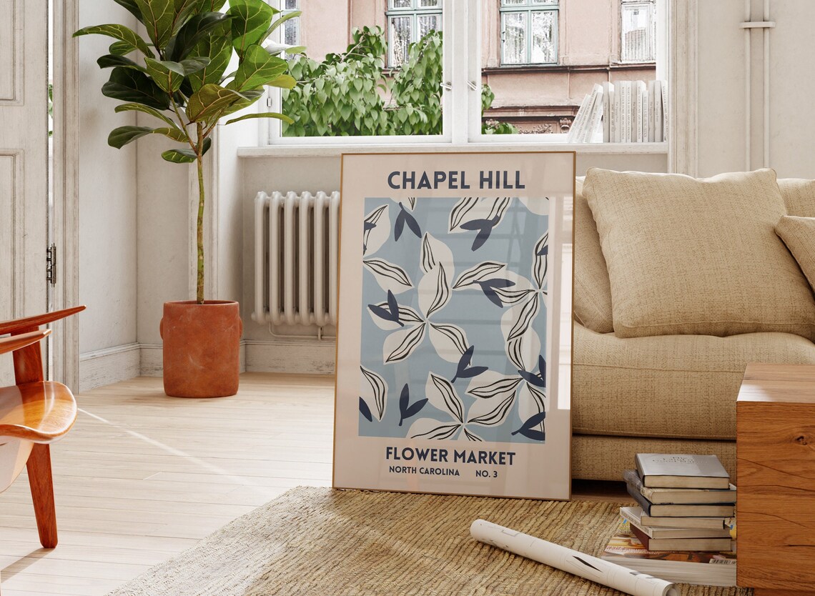 Chapel Hill Flower Market Art Print, North Carolina - Image 3