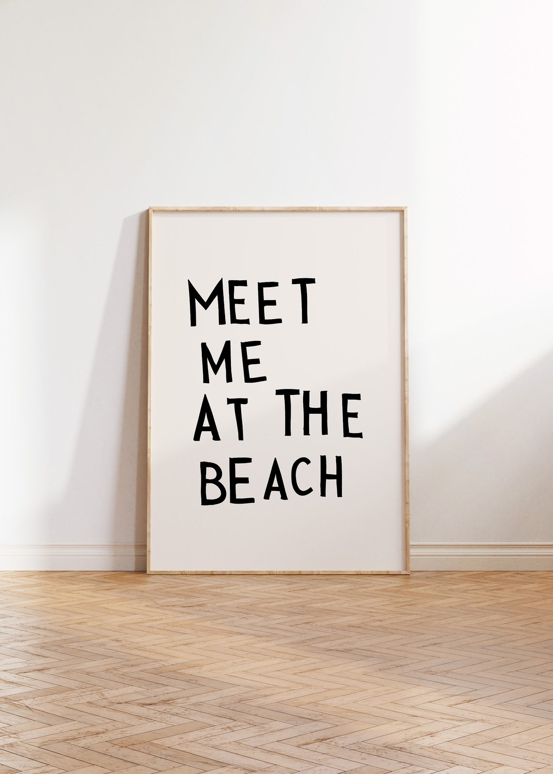 Meet Me at the Beach Black Hand-Lettered Coastal Quote Poster - Image 4