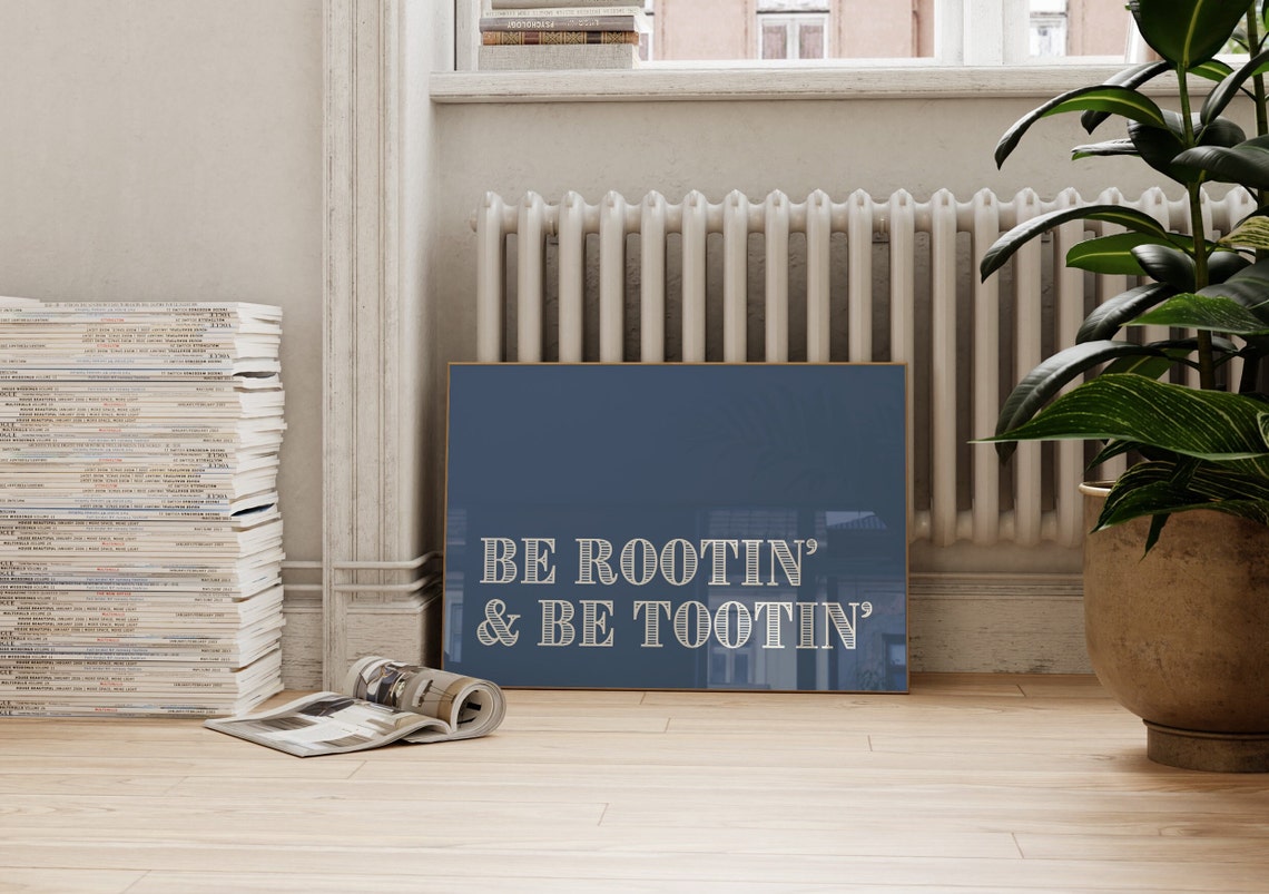 Be Rootin' And Be Tootin' Navy Western Typography Funny Poster - Image 2