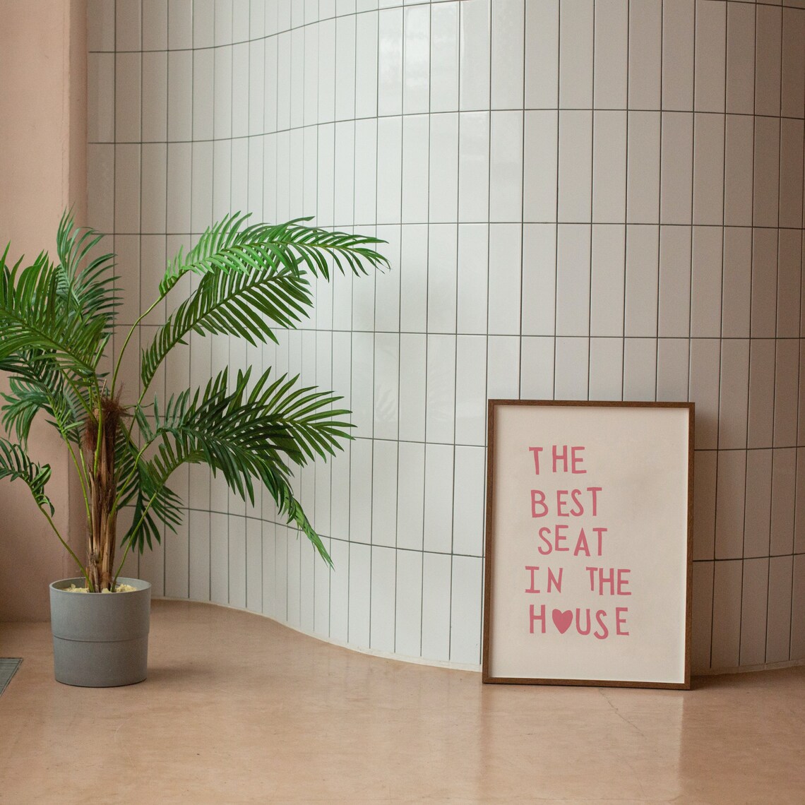 The Best Seat In The House Pink Heart Funny Bathroom Quote Poster - Image 2