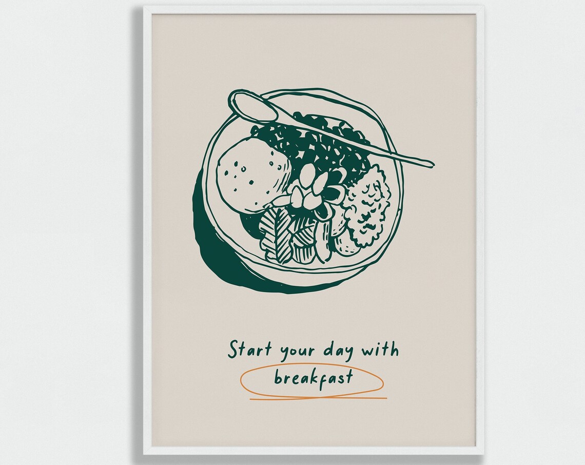 Acai Bowl Breakfast Poster, Modern Food Kitchen Decor - Image 4