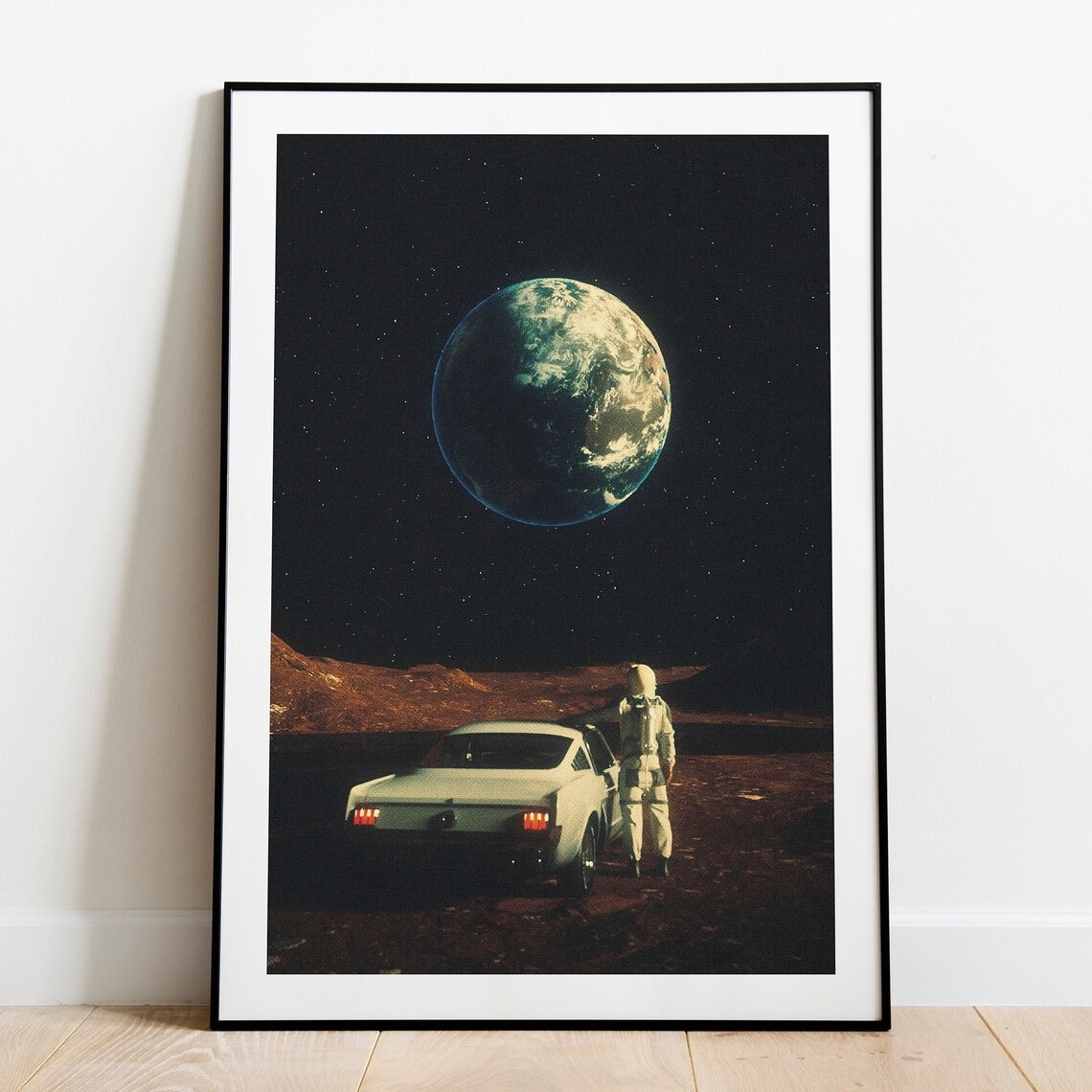 Far From Home Sci-Fi Retro Futurism Mars Poster