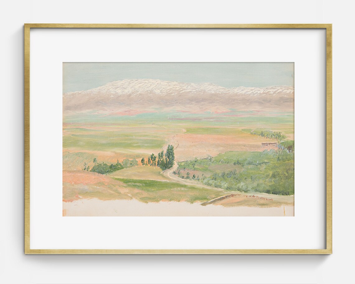Pastel Landscape Vintage Abstract Art Print - Image 2