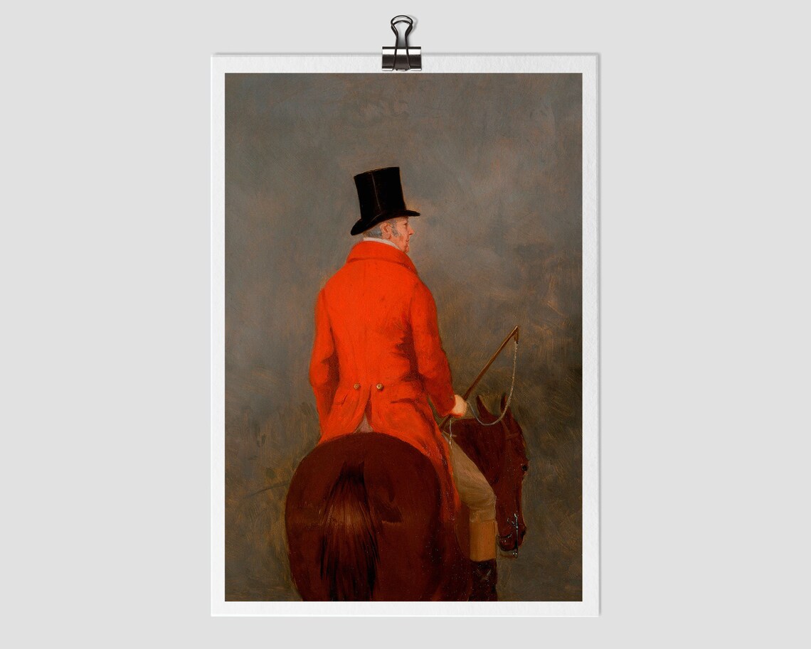 Vintage Gentleman on Horseback Equestrian Art Print