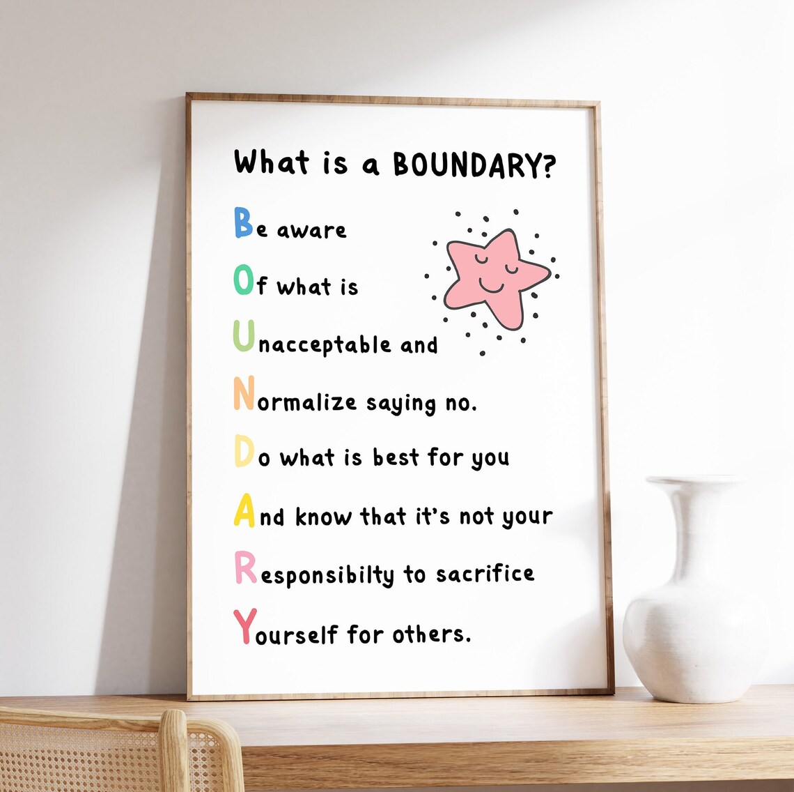 Boundaries Mental Health Therapy Art Print