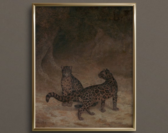 Panther Cave Dark Academia Art Print, Big Cat
