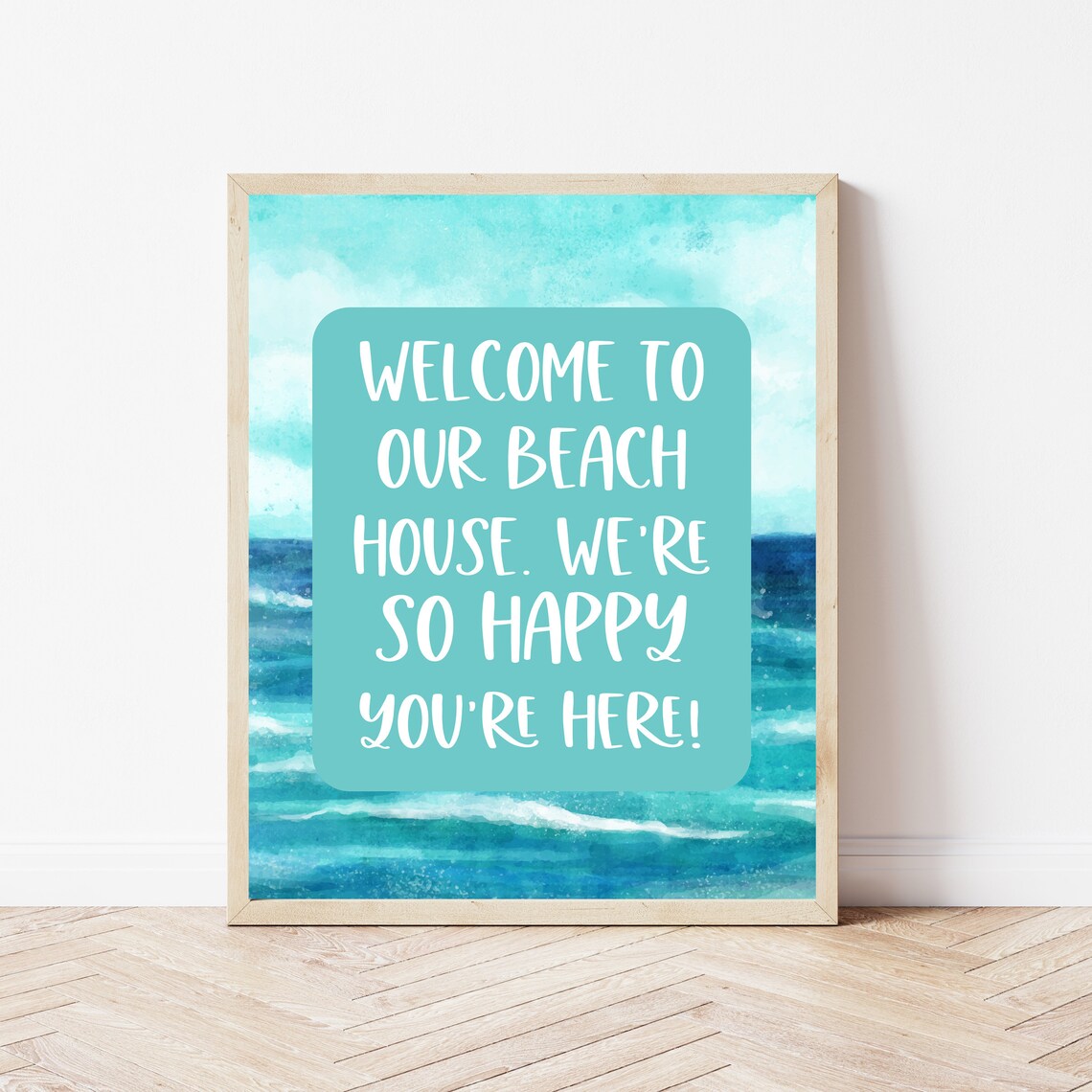 Welcome To Our Beach House Coastal Watercolor Guest Sign Poster