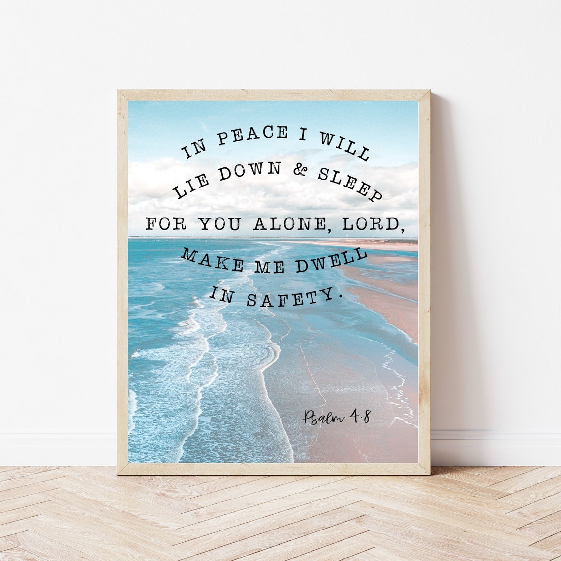 Psalm 4:8 In Peace I Will Lie Down and Sleep Beach Photo Art Print
