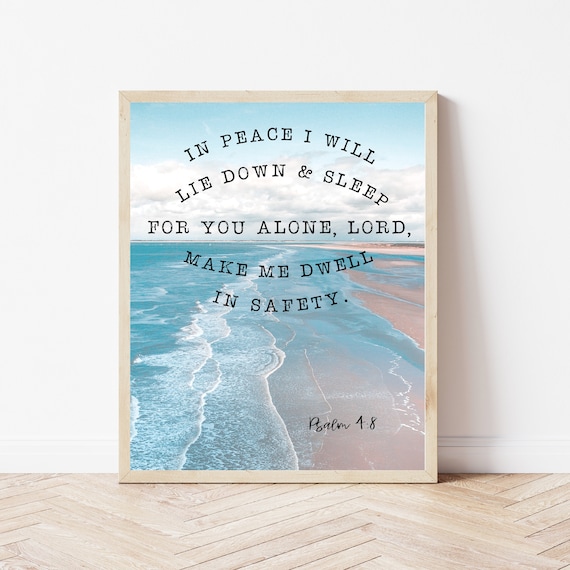 Psalm 4:8 In Peace I Will Lie Down and Sleep Beach Photo Art Print