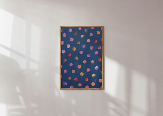 Colorful Dots Painting Abstract Geometric Wall Art