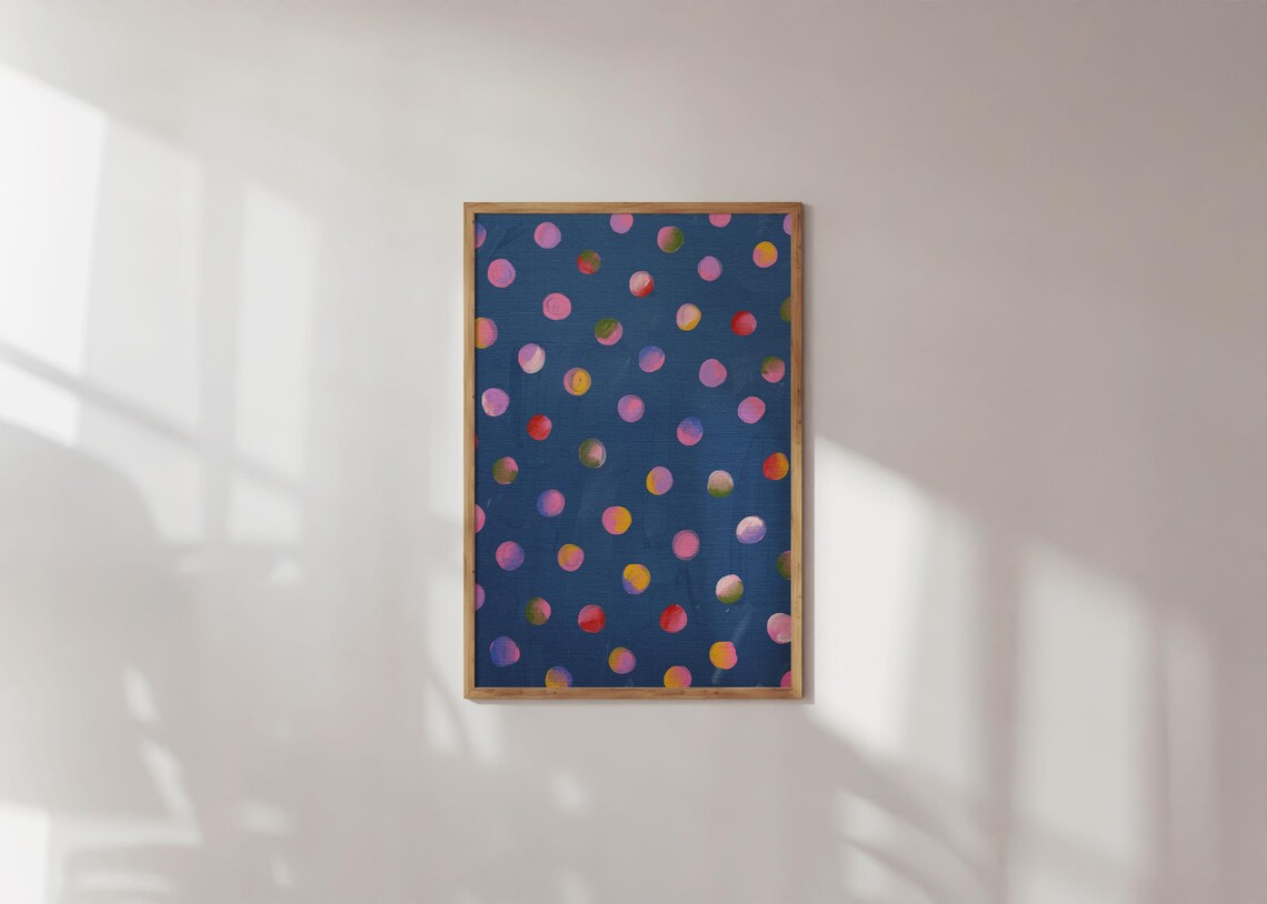 Colorful Dots Painting Abstract Geometric Wall Art