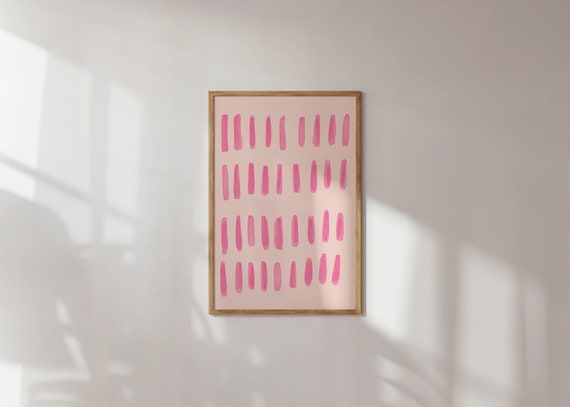 Pink Watercolor Abstract Art Print, Minimalist Decor