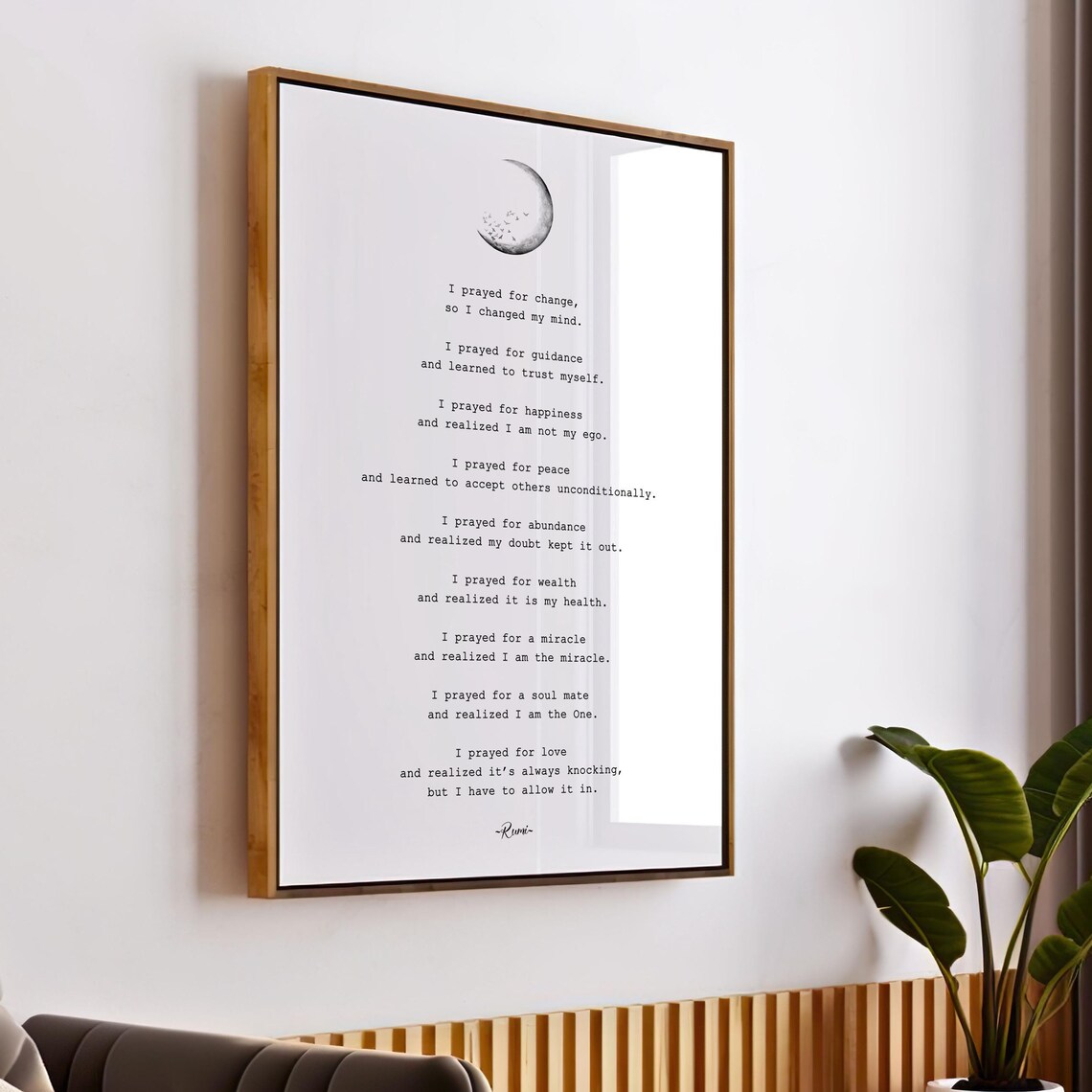 Rumi Prayer Quote Poster, Faith And Spiritual Growth