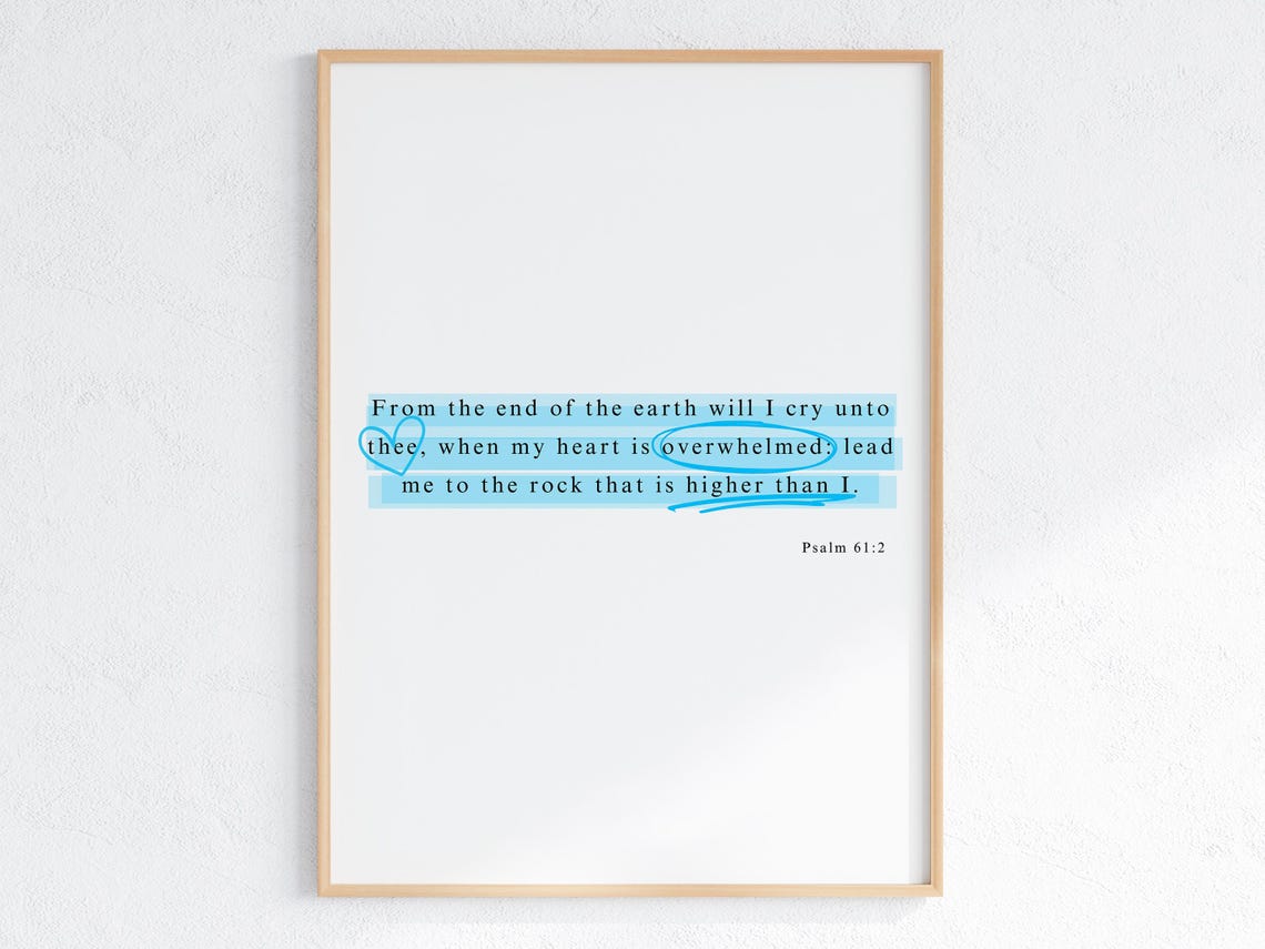Psalm 612 Print Trendy Christian Wall Art Modern Scripture Wall Art Blue Highlighter Bible Verse Christian Poster - Image 4
