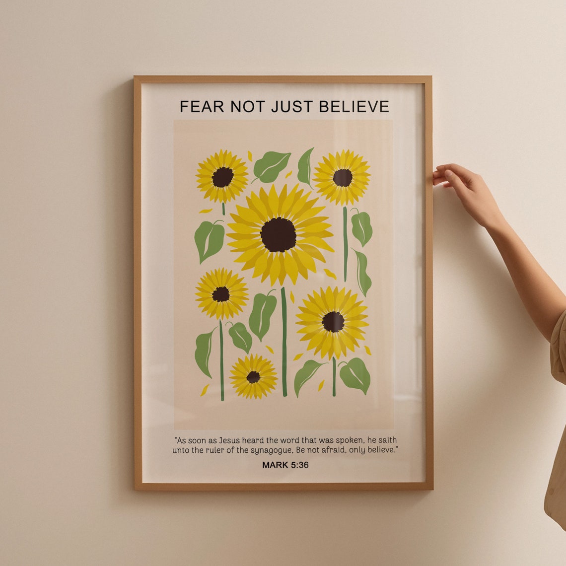 Christian Wall Art Sunflower Wall Decor Mark Scripture Religious Poster Faith Poster Bible Verse Baptism Gift For Christians - Image 5
