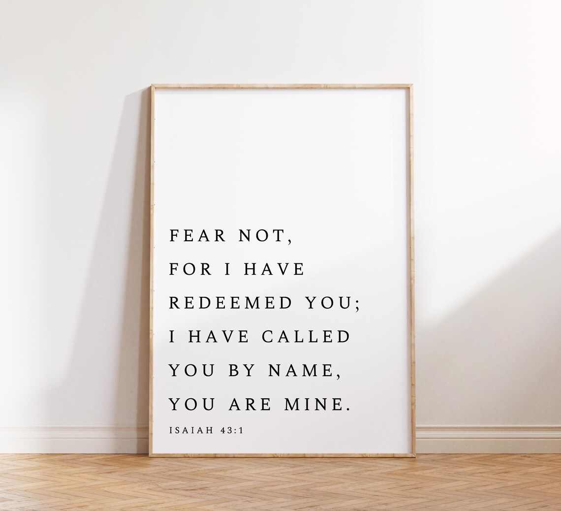 Isaiah 43:1 Fear Not Christian Scripture Poster - Image 3