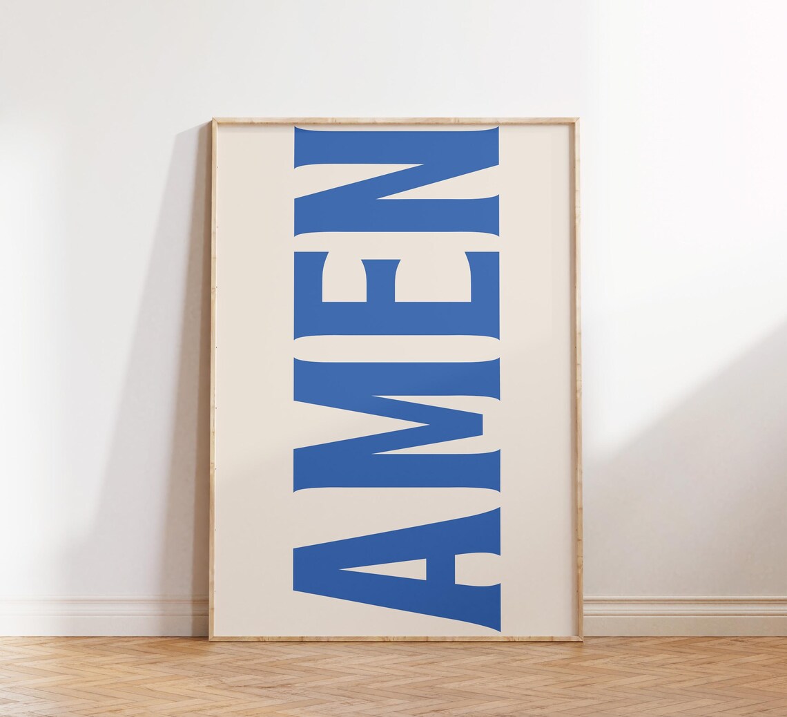 Amen Jesus Typography Retro Christian Poster - Image 4