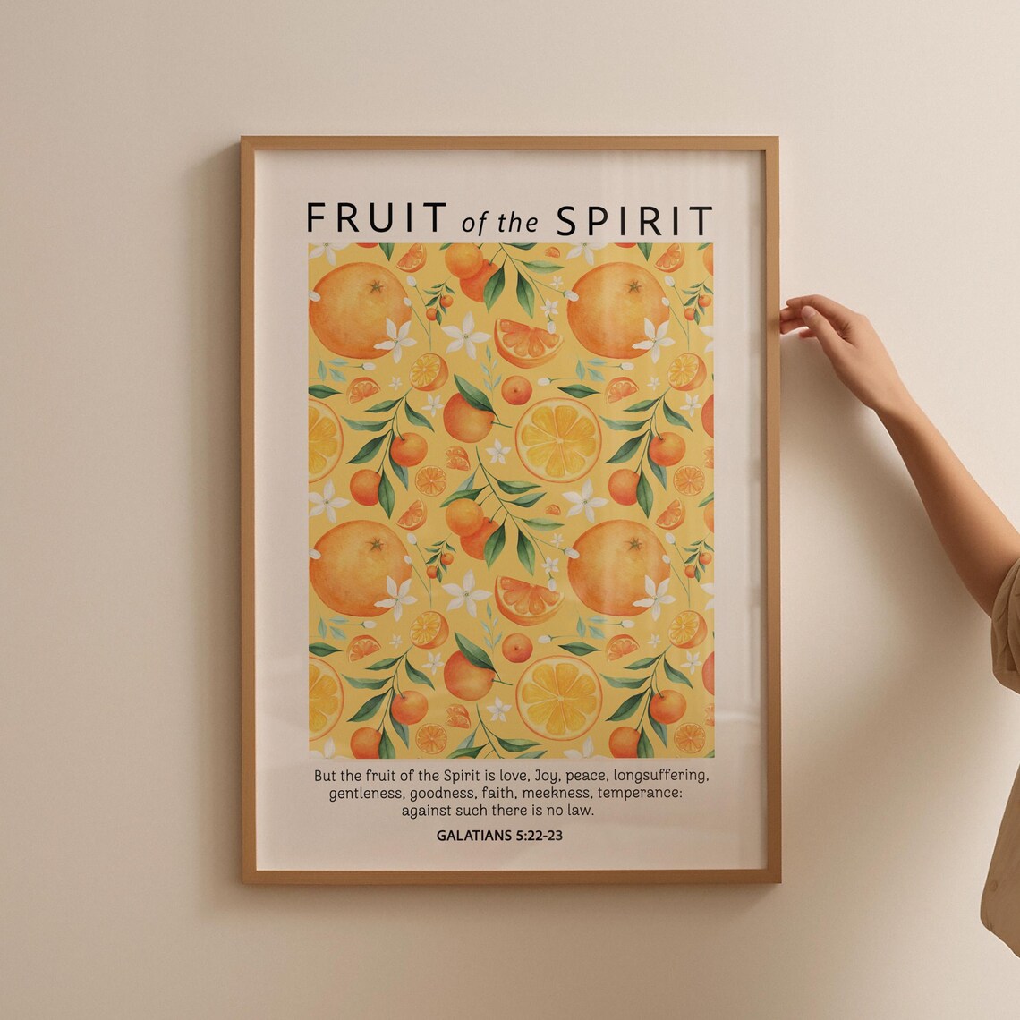 Fruit Of The Spirit Galatians 5:22-23 Citrus Pattern Bible Poster - Image 5