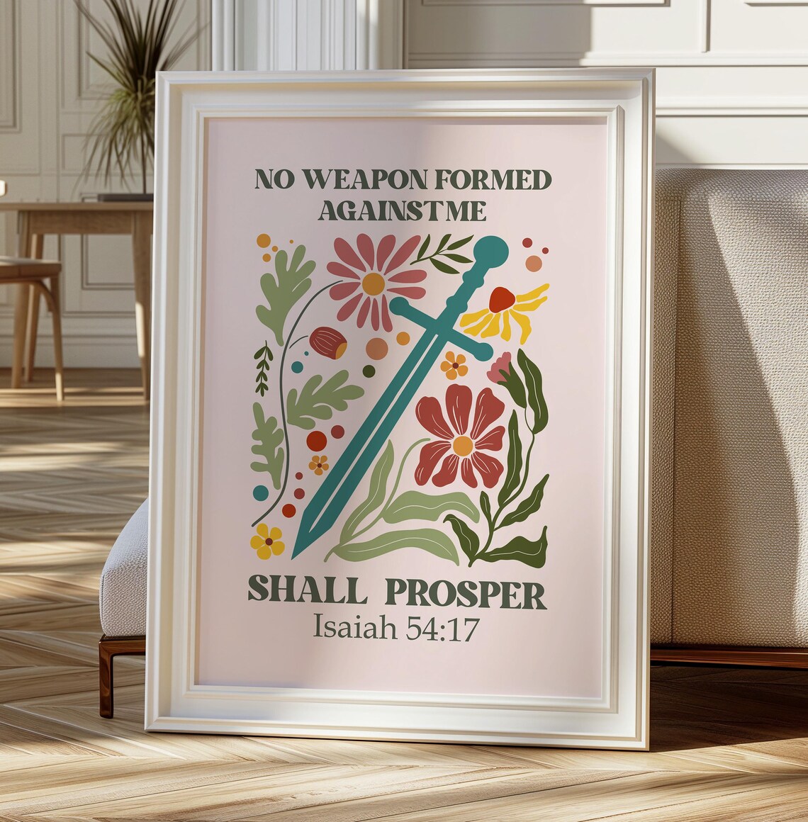 Isaiah Scripture Retro Christian Wall Art Print - Image 3