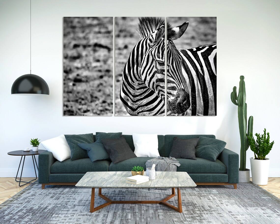 Black White Zebra Portrait Stripes Safari Wildlife Photography Wall Art Poster - Image 8