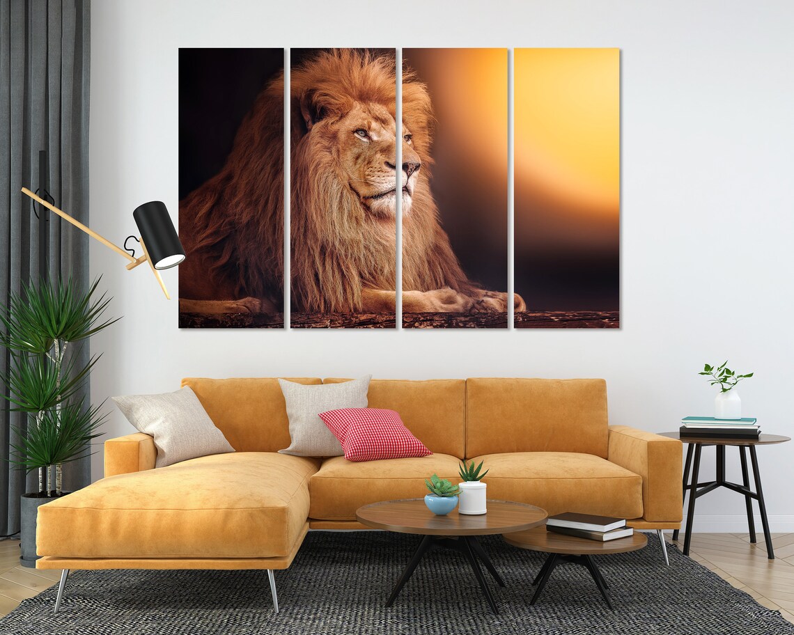 Lion Resting At Sunset Golden Light King Of Beasts Safari Art Poster - Image 5