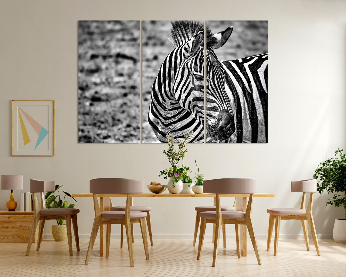 Black White Zebra Portrait Stripes Safari Wildlife Photography Wall Art Poster - Image 6